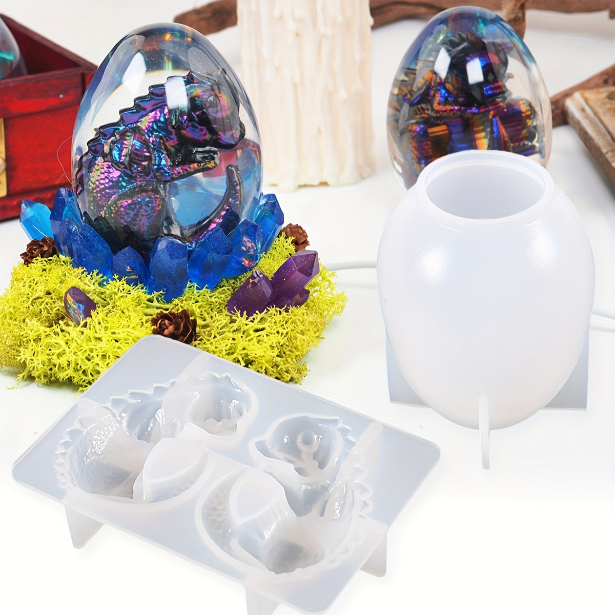 Candle Making Diy - Silicone Dragon Egg Molds, 2-Piece Set,