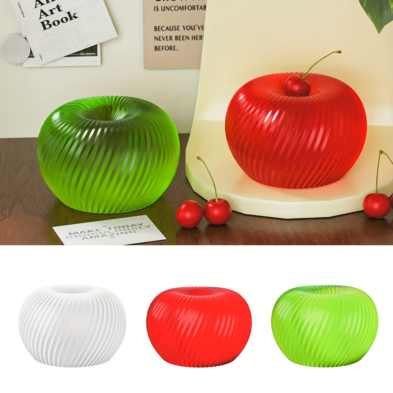 Candle Making Design - A trendy red apple silicone mold