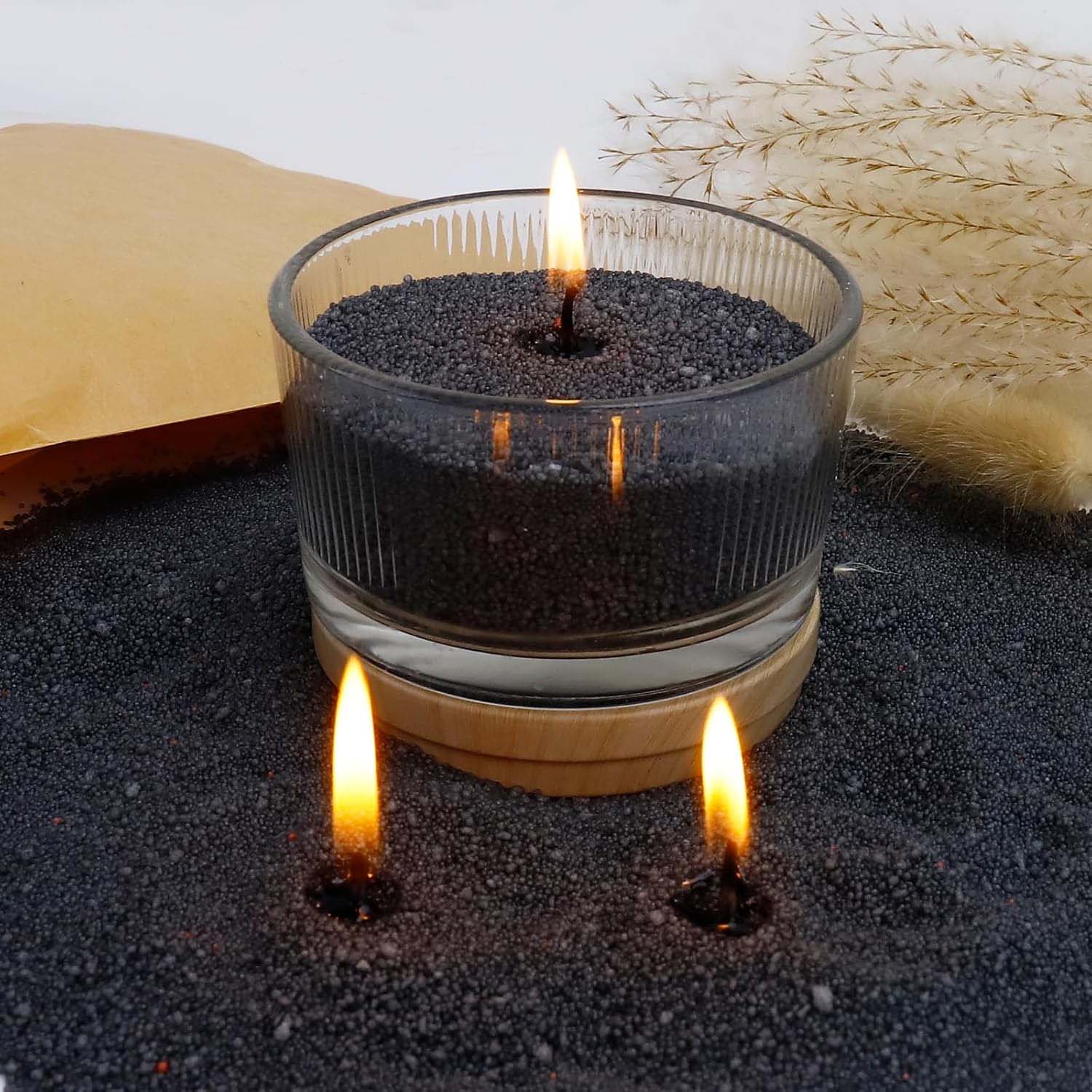 Candle Making Kits - Black Candle Sand with Wick, 200g