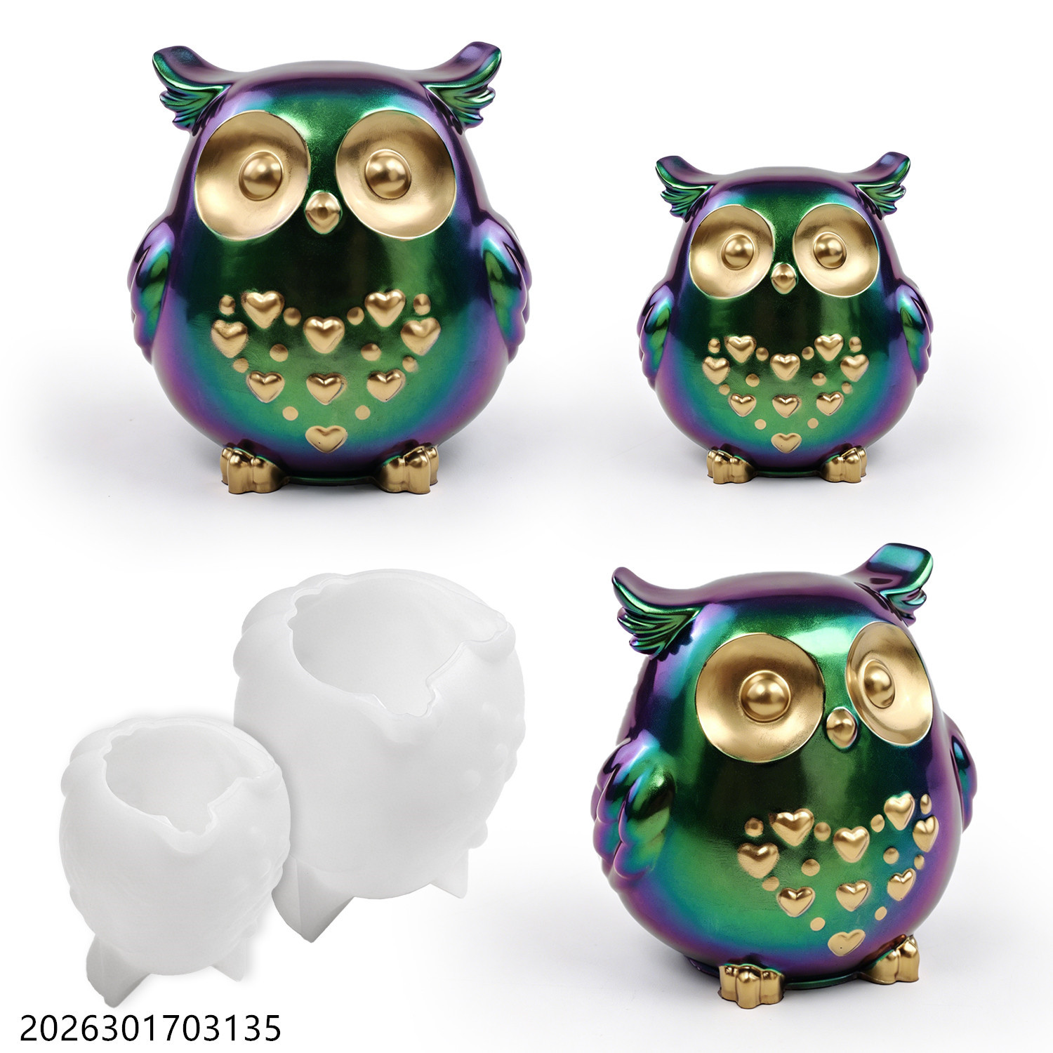 Candle Making Design - Owl Silicone Mold 3D Bird Shape