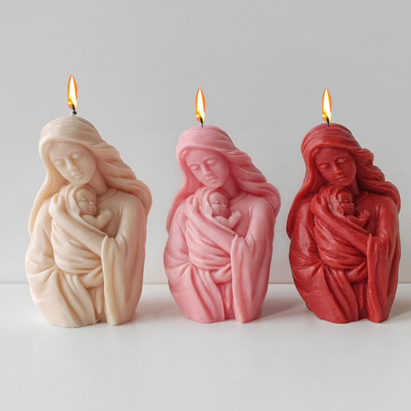 Candle Making Diy Kit - Madonna Hold Baby Silicone Candle Mold