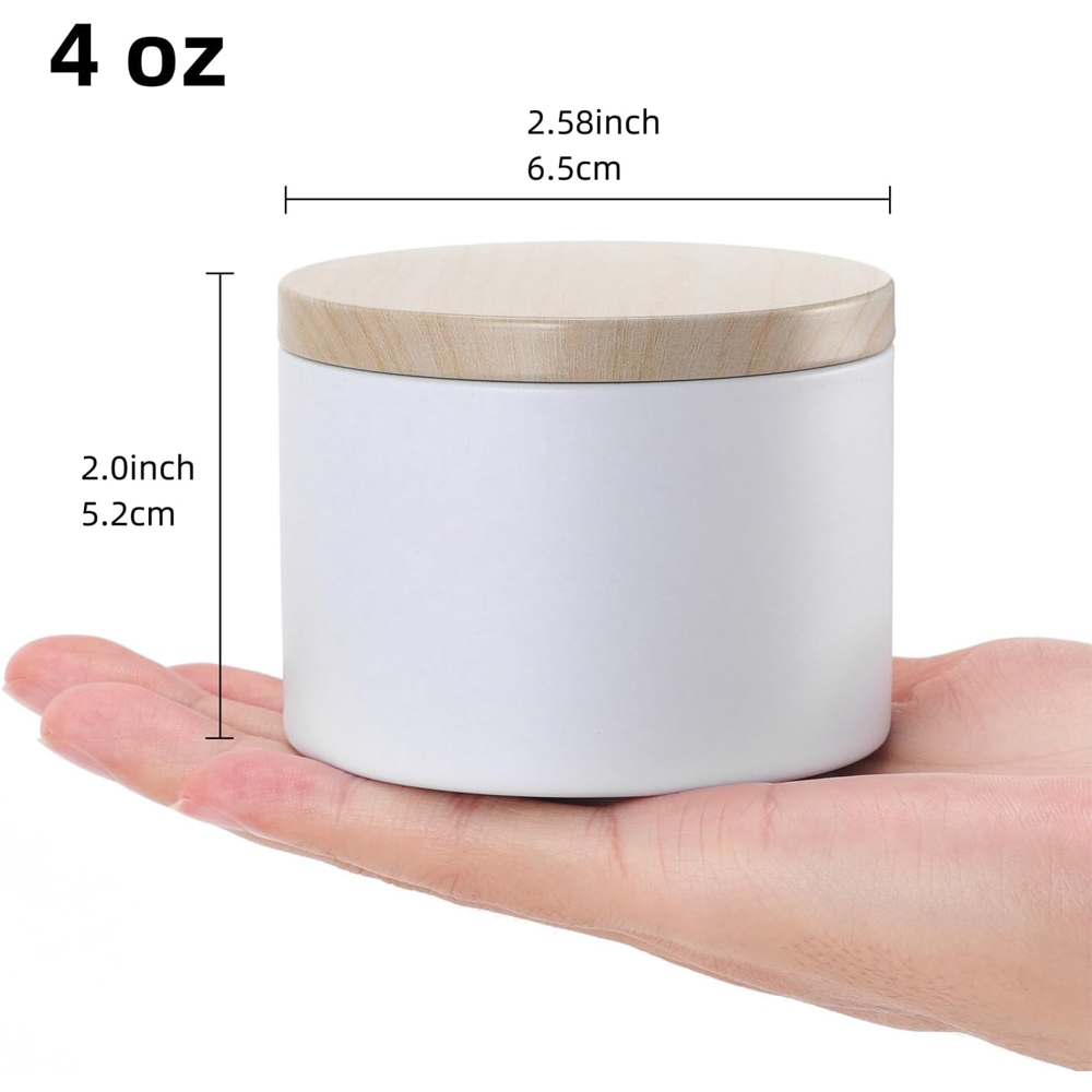 White Candle tins with Metal W - Candle Making Homewood avaliação e preço