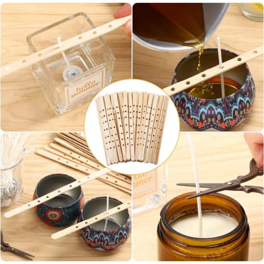 100pcs Wooden Candle Wick Hold - Candle Making Homewood avaliação e preço