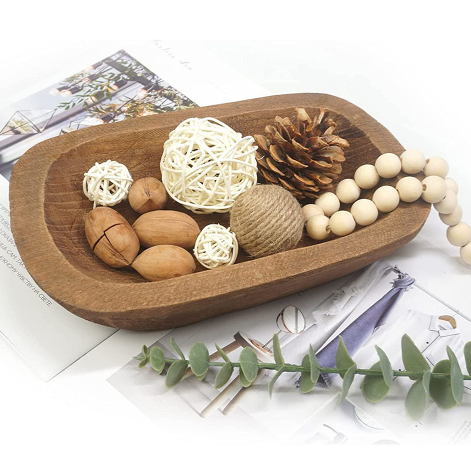 1Pc Solid Wooden Dough Bowl Ca - Candle Making Homewood avaliação e preço