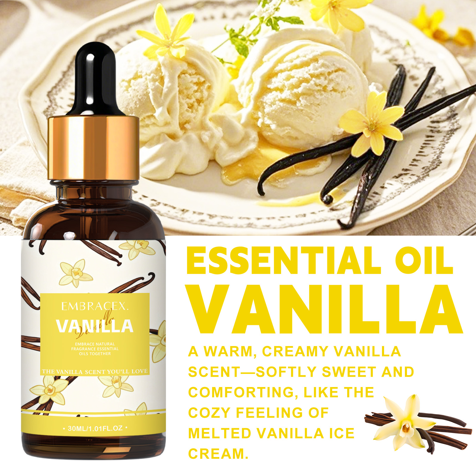 30ml Vanilla Essential Oil Per - Candle Making And Perfume avaliação e preço