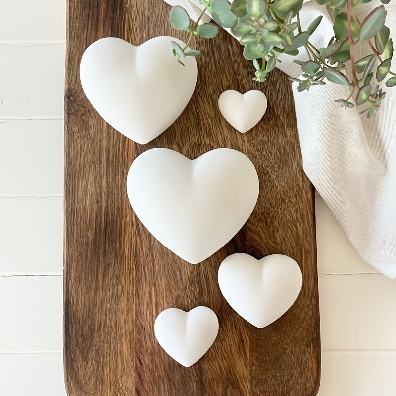 5pcs Heart-Shaped Gypsum Candl - Candle Making Design avaliação e preço