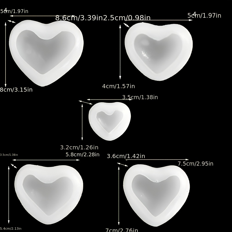 5pcs Heart-Shaped Gypsum Candl - Candle Making Design avaliação e preço