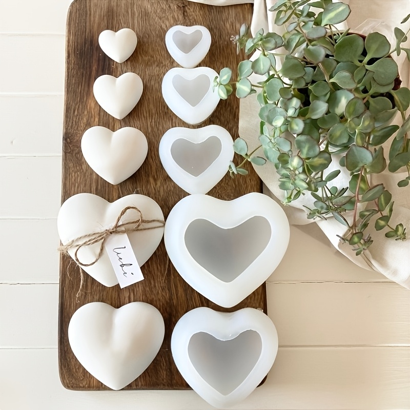 5pcs Heart-Shaped Gypsum Candl - Candle Making Design avaliação e preço