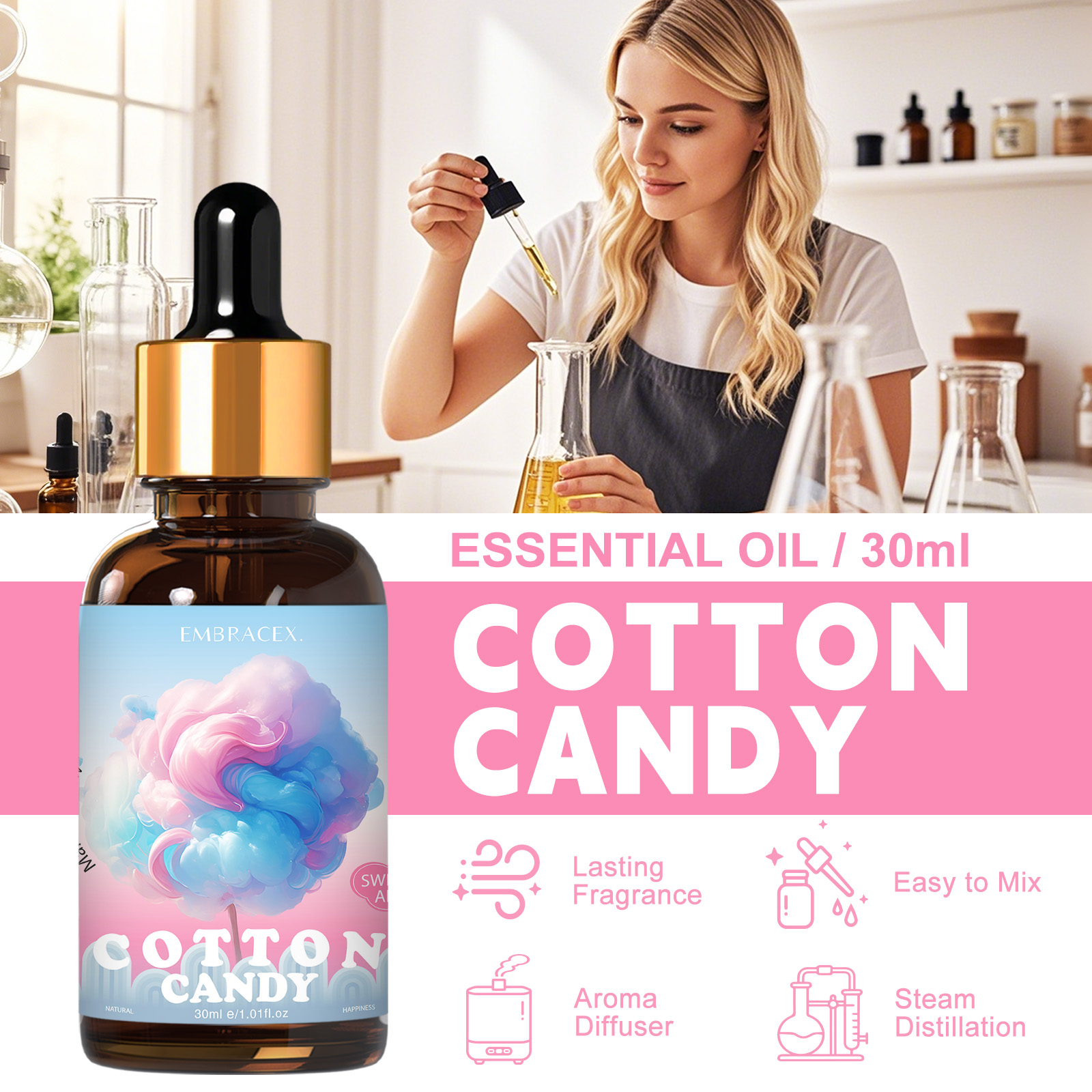 30ml Cotton Candy Essential Oi - Candle Making Diy avaliação e preço