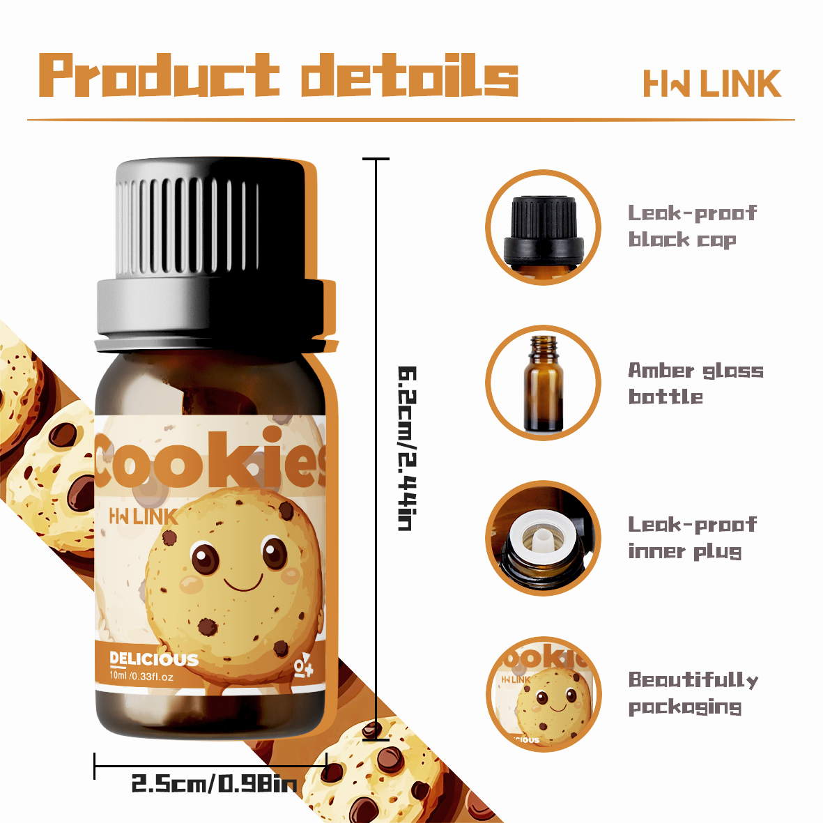10ml Cookies Essential Oils Pe - Candle Making And Perfume avaliação e preço