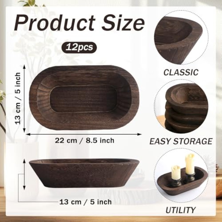 12 Pack Dough Rustic Wooden Bo - Candle Making Homewood avaliação e preço