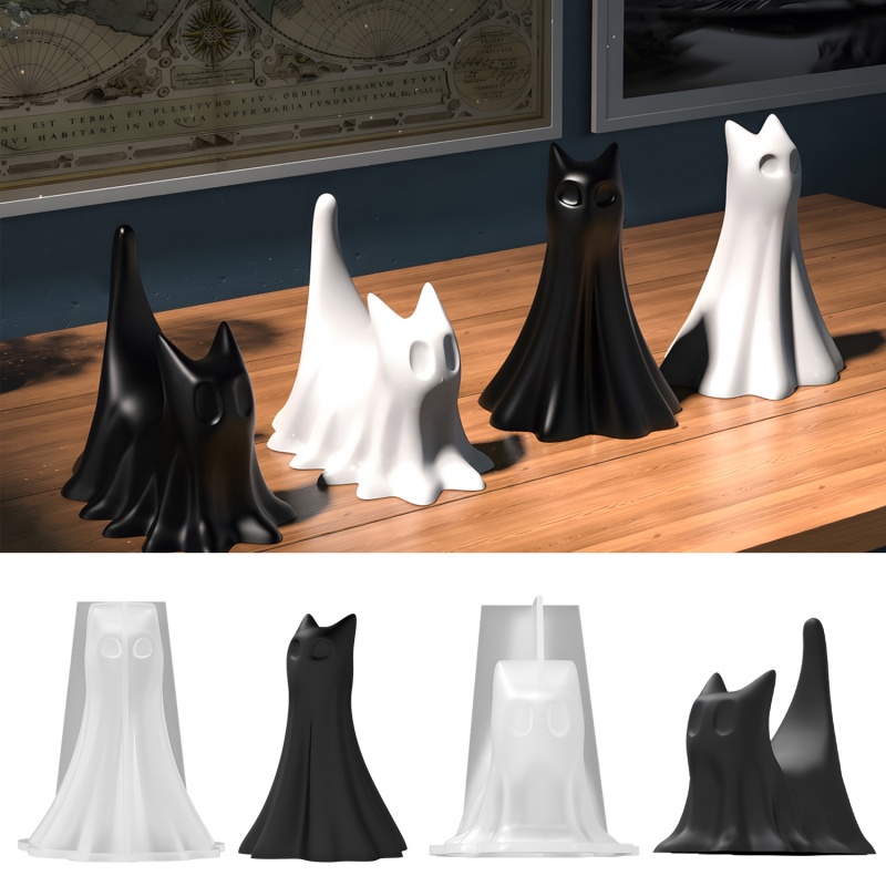 Ghost Cat Halloween Desktop Or - Candle Making Design avaliação e preço