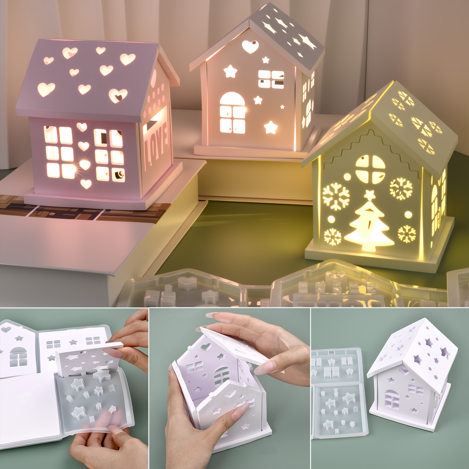 3D House Silicone Mold DIY Chr - Candle Making Diy avaliação e preço