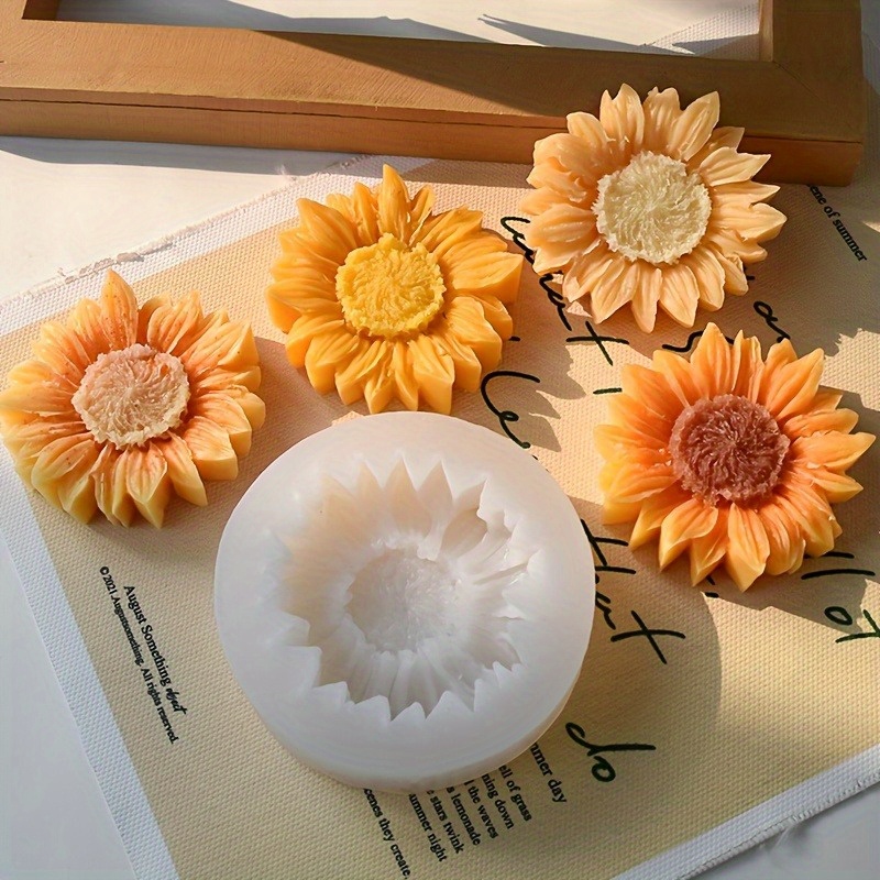 Vibrant 3D Sunflower Silicone  - Candle Making Design avaliação e preço