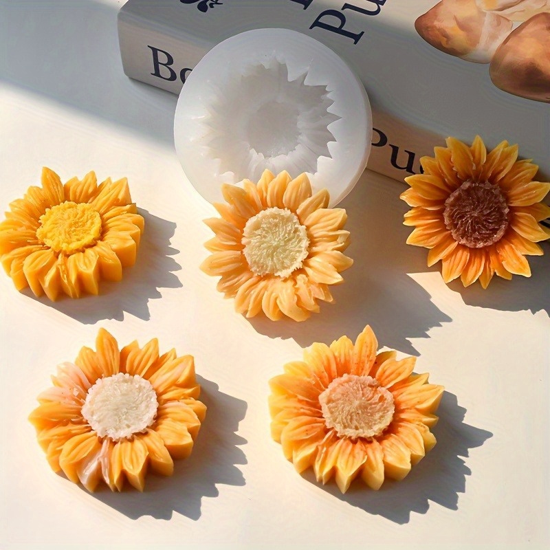 Vibrant 3D Sunflower Silicone  - Candle Making Design avaliação e preço
