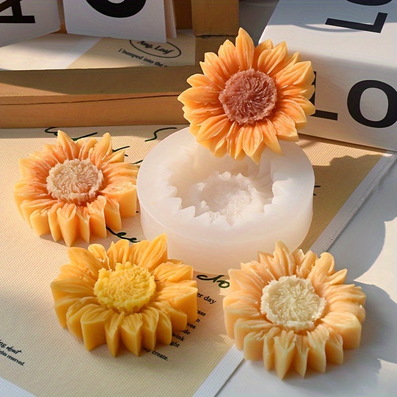 Vibrant 3D Sunflower Silicone  - Candle Making Design avaliação e preço