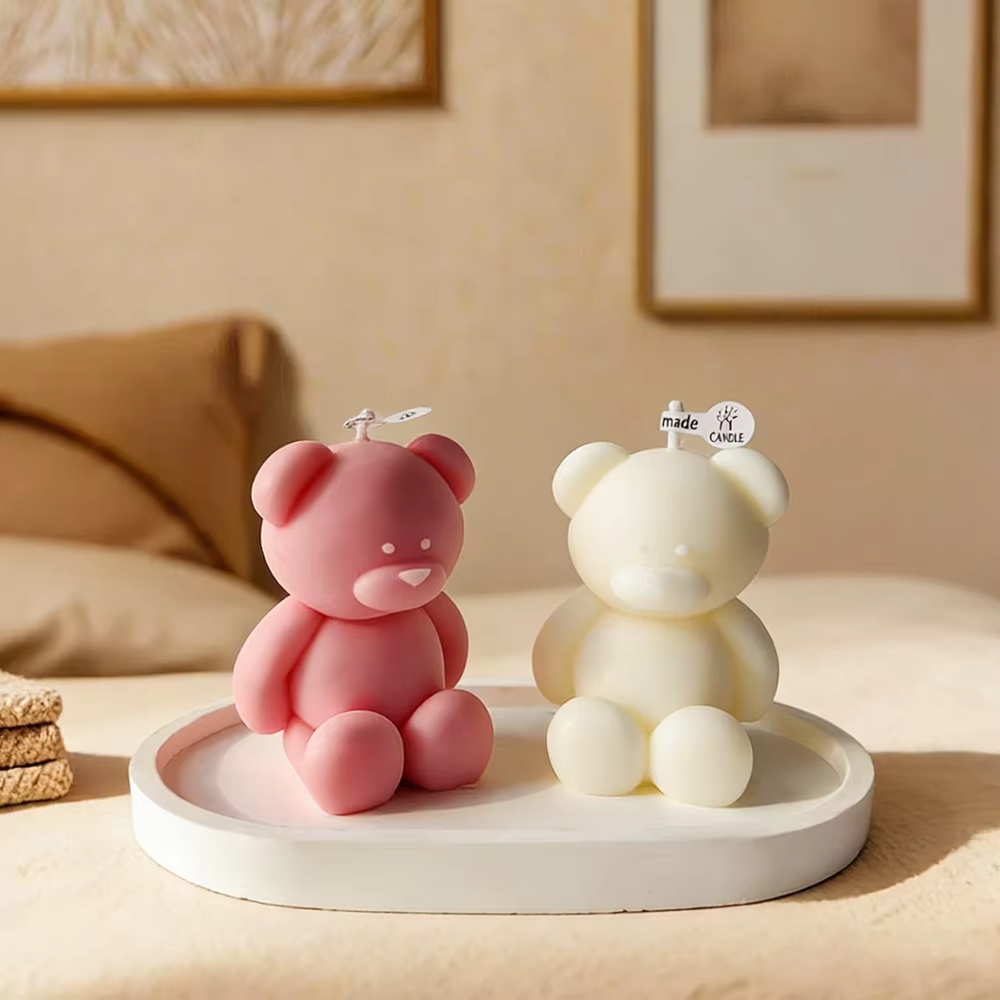 3D cute cartoon bear silicone  - Candle Making Diy Kit avaliação e preço