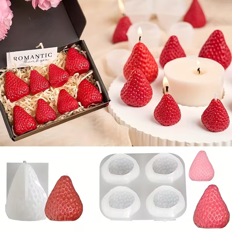 Strawberry Silicone Candle Mol - Candle Making Diy avaliação e preço