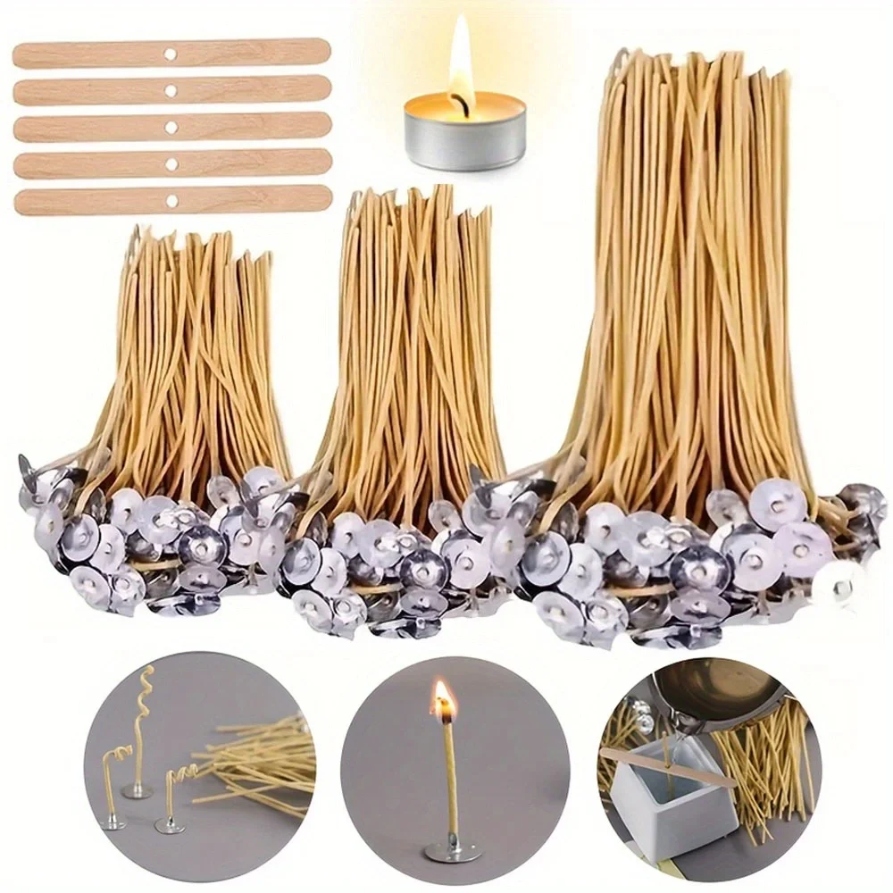 Candle Wicks 50 PCS 8 Inch Hem - Candle Making Kit Beeswax avaliação e preço
