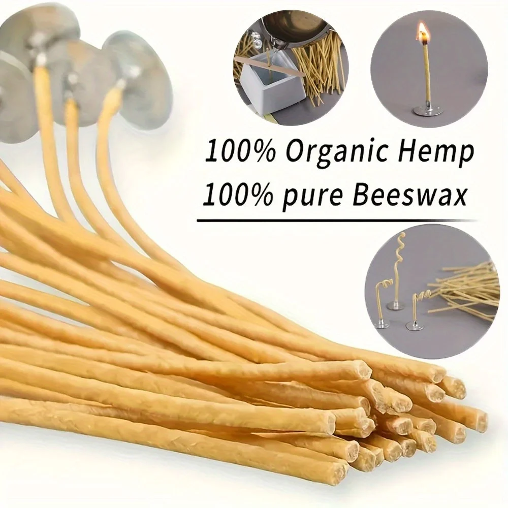 Candle Wicks 50 PCS 8 Inch Hem - Candle Making Kit Beeswax avaliação e preço