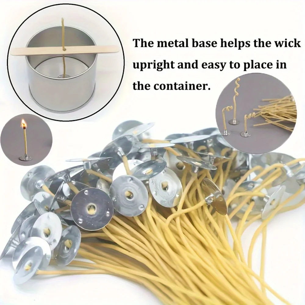 Candle Wicks 50 PCS 8 Inch Hem - Candle Making Kit Beeswax avaliação e preço