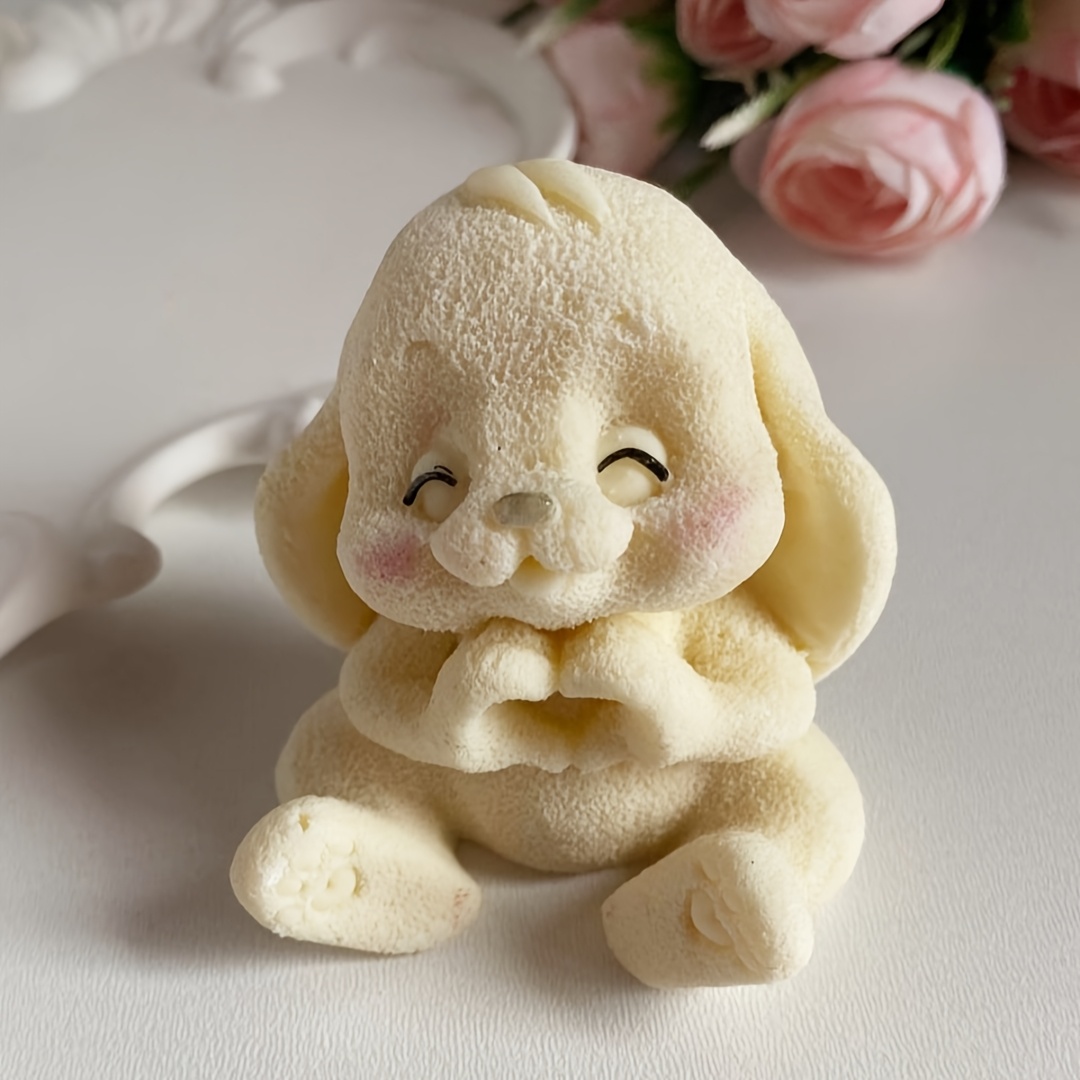 1pc Adorable Rabbit Resin Sili - Candle Making Design avaliação e preço