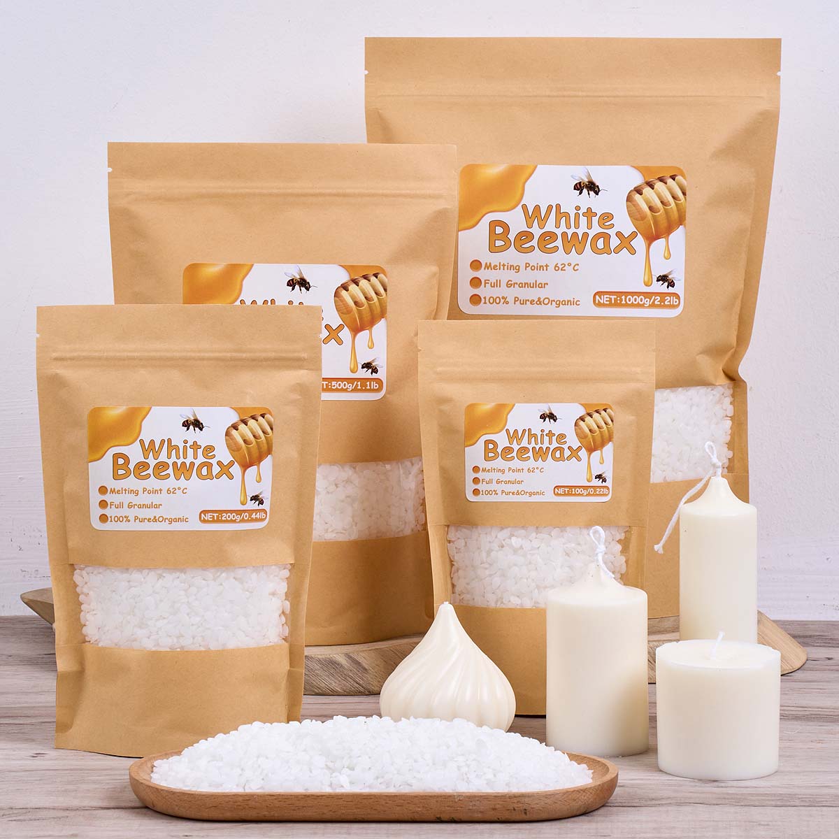 1000g White Beeswax DIY Candle - Candle Making Kit Beeswax avaliação e preço