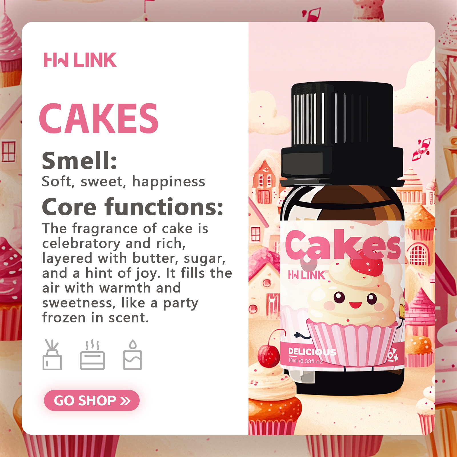 10ml Cakes Essential Oils Perf - Candle Making And Perfume avaliação e preço
