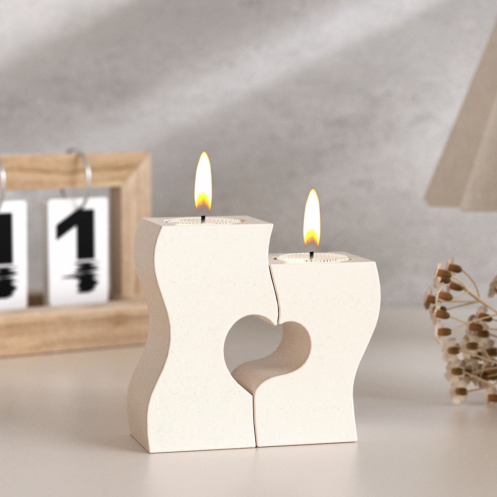 S Heart Candlestick Silicone M - Candle Making Design avaliação e preço