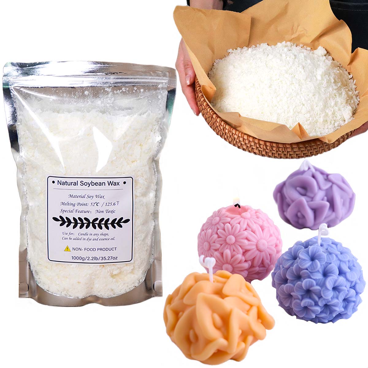 100/250/500/1000g Natural Soy  - Candle Making Diy Kit avaliação e preço