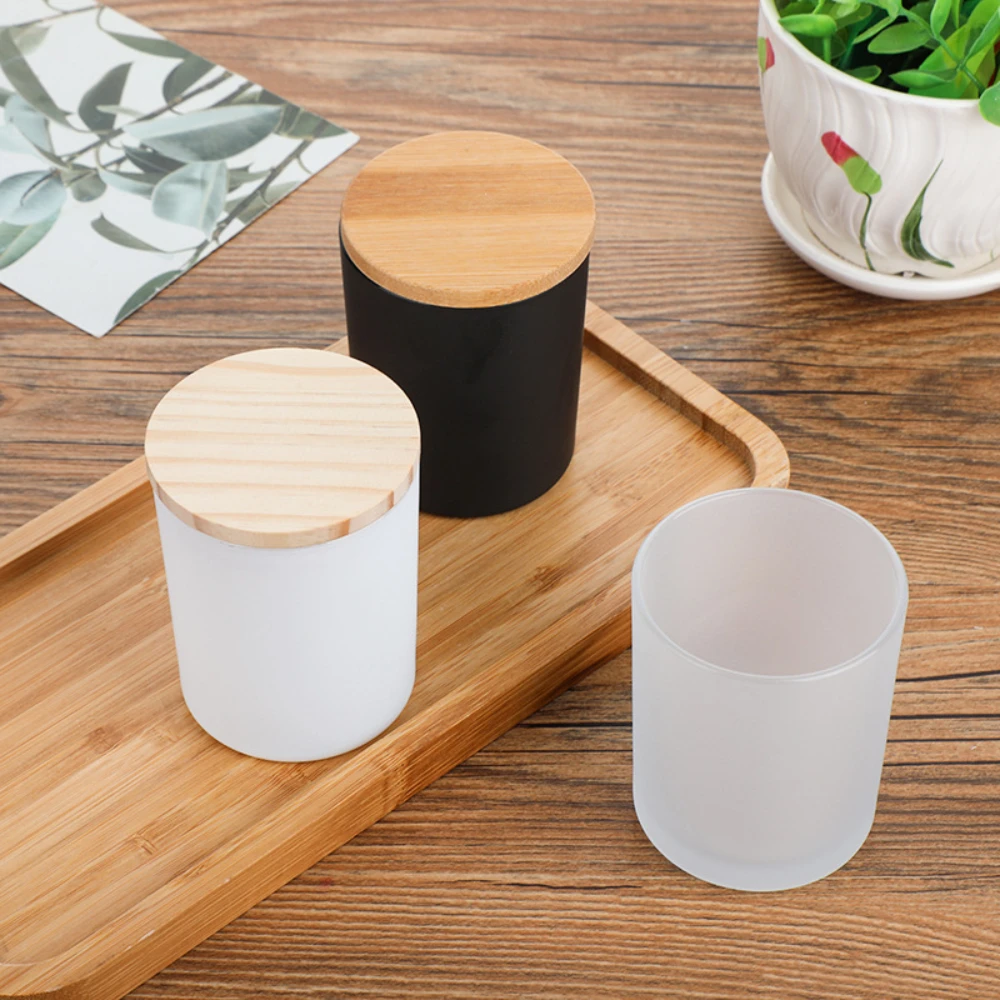 Wooden Cover Glass Candle Jars - Candle Making Homewood avaliação e preço