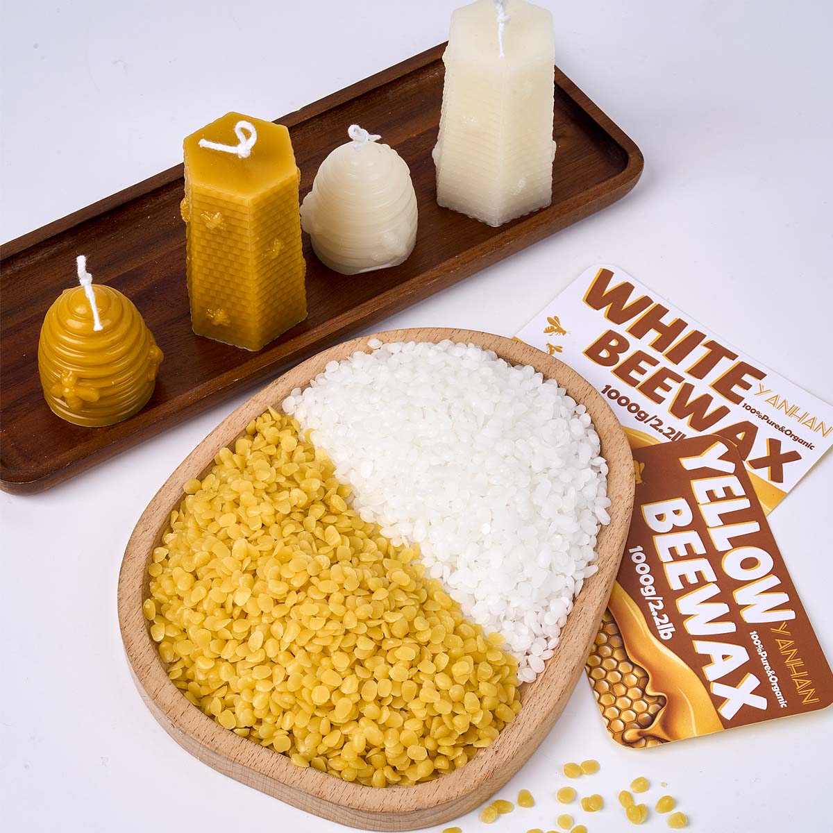 1000g Pure Natural Granular Wh - Candle Making Kit Beeswax avaliação e preço