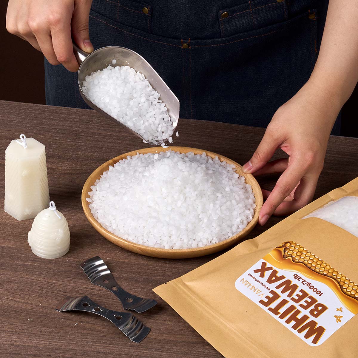 1000g Pure Natural Granular Wh - Candle Making Kit Beeswax avaliação e preço
