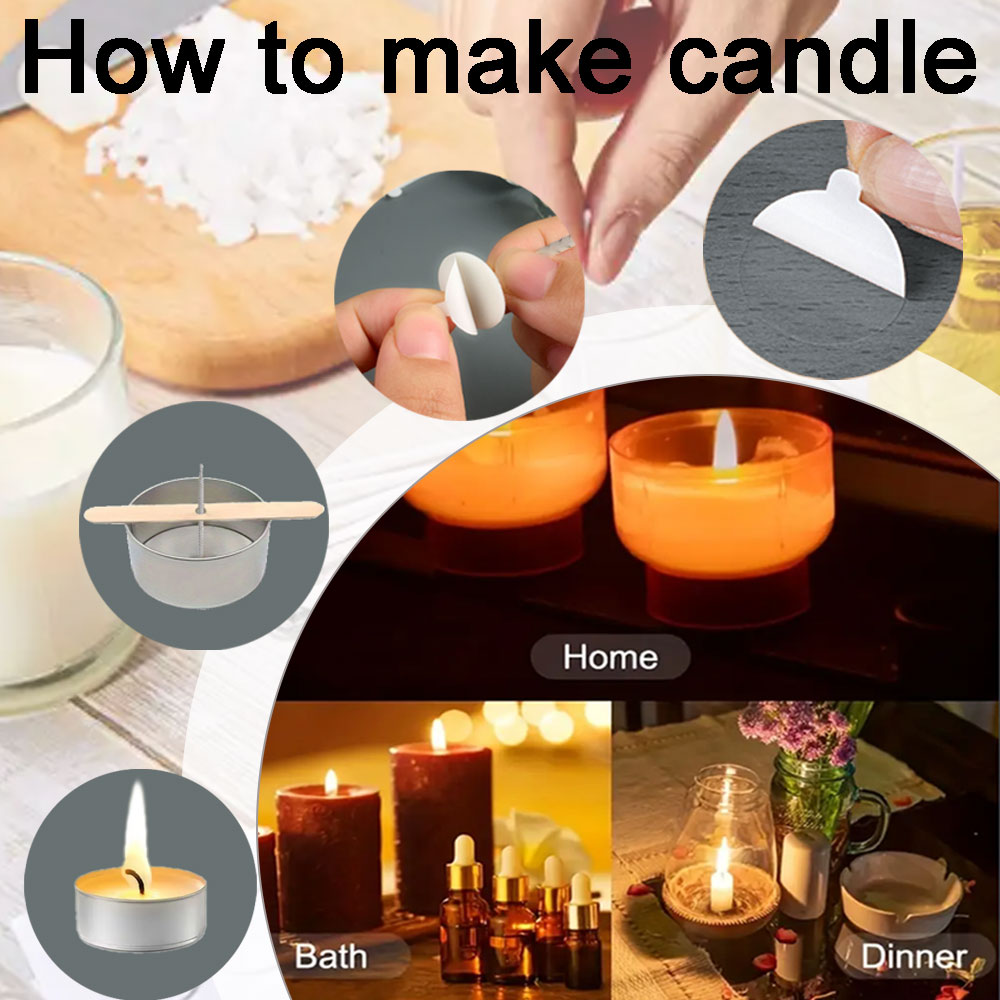 55pcs Flower Candle Wick Wood  - Candle Making Homewood avaliação e preço