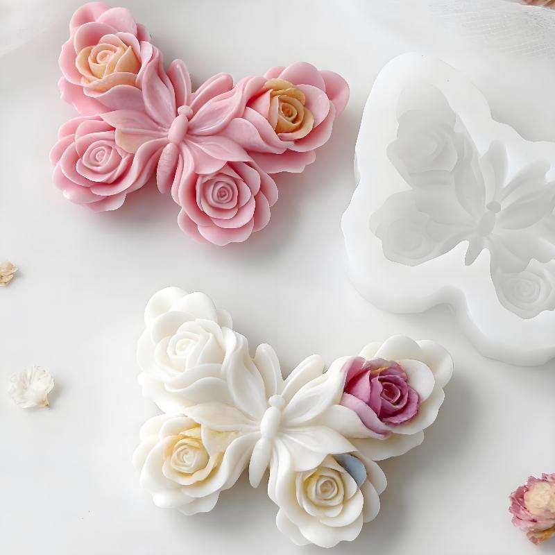 DIY Rose Butterfly Form Silico - Candle Making Design avaliação e preço
