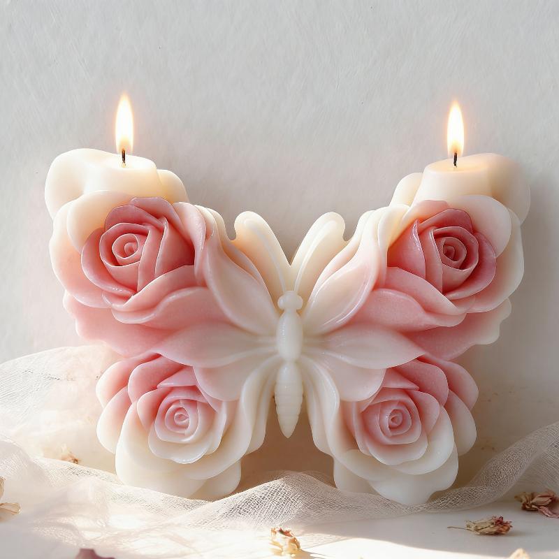 DIY Rose Butterfly Form Silico - Candle Making Design avaliação e preço