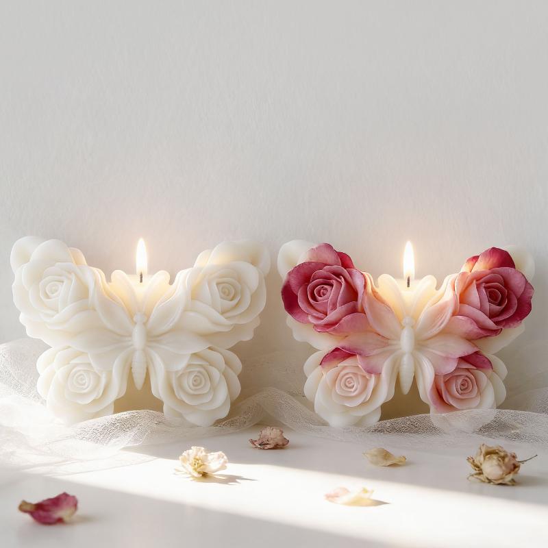 DIY Rose Butterfly Form Silico - Candle Making Design avaliação e preço