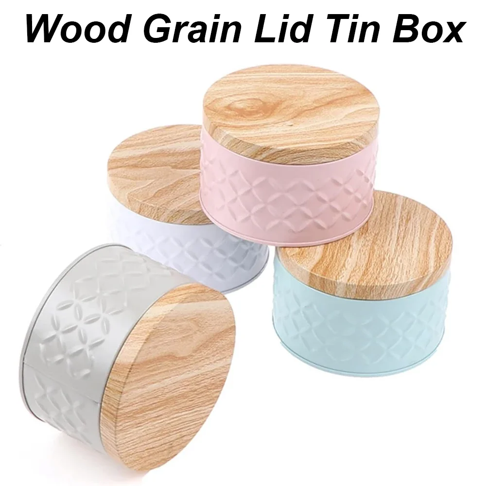 Tea Storage Jar Wood Grain Tin - Candle Making Homewood avaliação e preço