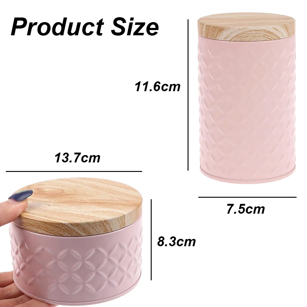 Tea Storage Jar Wood Grain Tin - Candle Making Homewood avaliação e preço