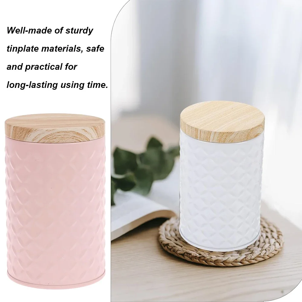 Tea Storage Jar Wood Grain Tin - Candle Making Homewood avaliação e preço
