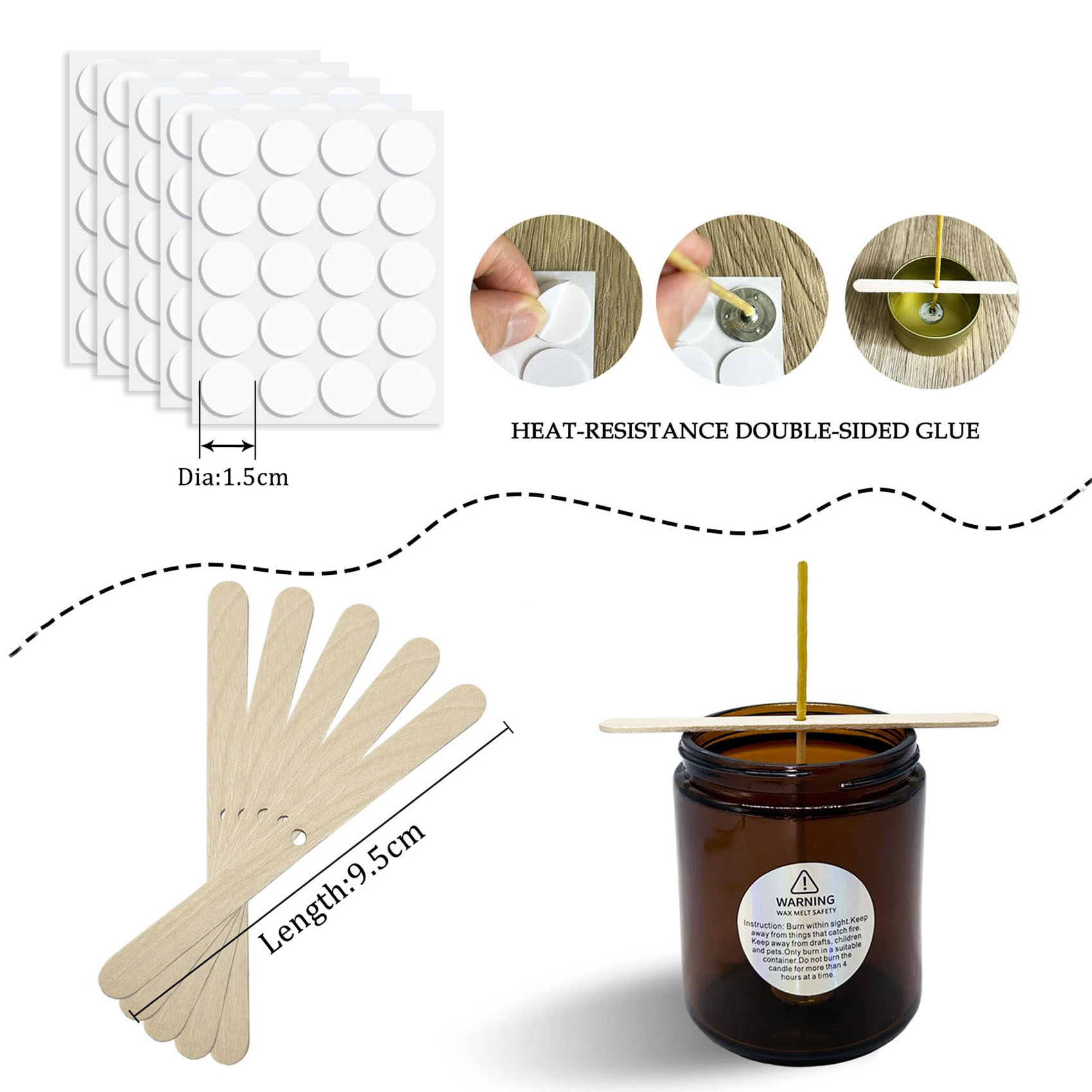 100Pcs Beeswax Candle Wicks 9- - Candle Making Kit Beeswax avaliação e preço