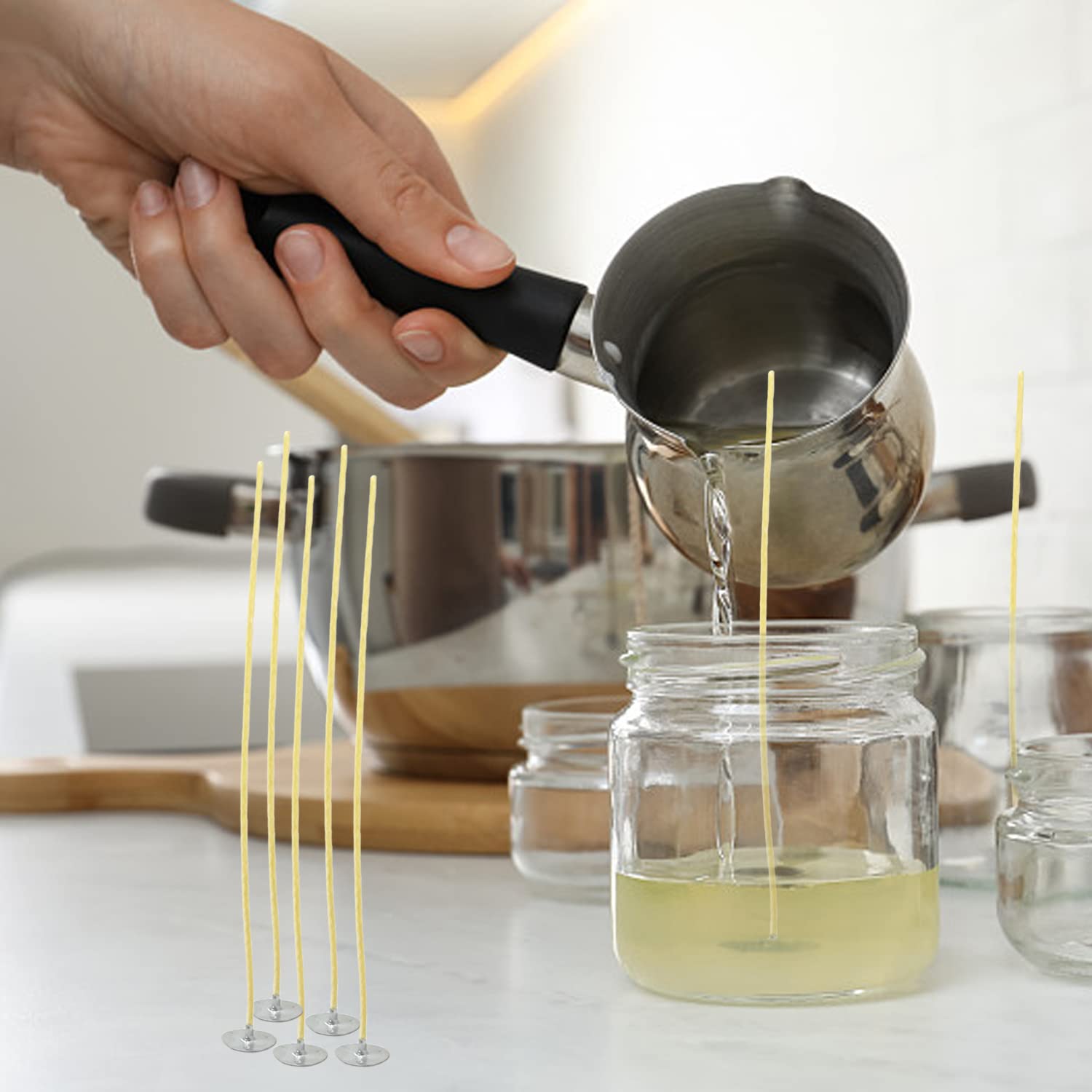 100Pcs Beeswax Candle Wicks 9- - Candle Making Kit Beeswax avaliação e preço
