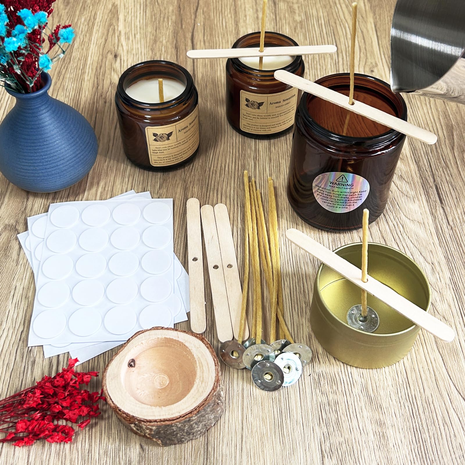 100Pcs Beeswax Candle Wicks 9- - Candle Making Kit Beeswax avaliação e preço