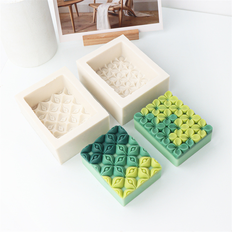 Square Flower Handmade Soap Si - Candle Making Set avaliação e preço