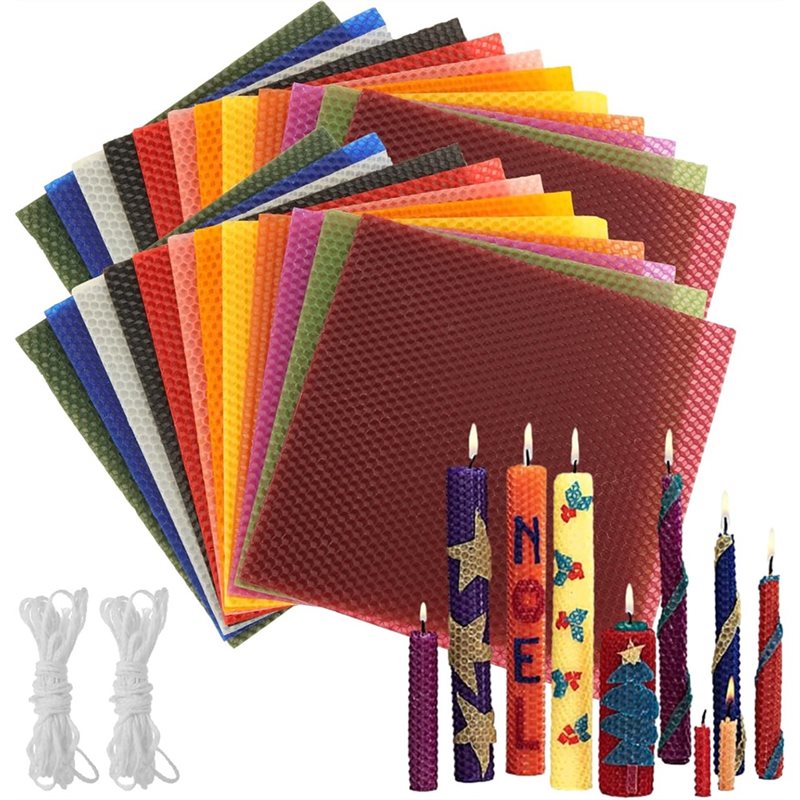 24Pcs 8x8 Inch Beeswax Sheets  - Candle Making Kit Beeswax avaliação e preço